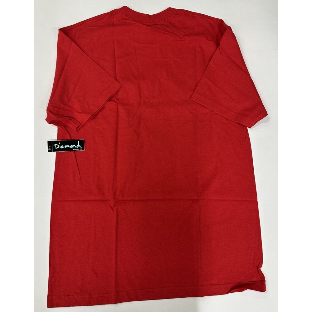 Diamond Supply Co T Shirt Size Large Red Brilliant Glass Short Sleeve Pullover - Picture 7 of 8